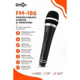 DRİTON FM-186 KABLOLU DİNAMİK KAREOKE EL MİKROFONU