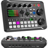 Driton Fortico F-998 Stüdyo Ses Mikseri Şarjlı Bluetooth Dj Canlı Yayın Kondenser Mikrofon Bağlantısı - Siyah