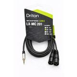 DRİTON LX-MC LX-201 3 METRE SES VE IŞIK SİSTEMİ İKİ XLR-XLR ERKEK VE 3.5 STEREO JACK KABLO