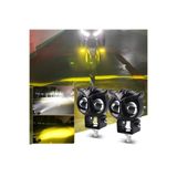 DRİVE DREAM 2 ADET BAYKUŞ LED SİS FARI ÇAKARLI ÇİFT RENK SARI-BEYAZ MOTO-OFFROAD-SUV-İŞ MAKİNESİ