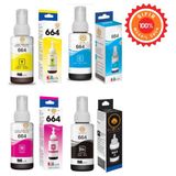 Drl Epson Uyumlu T6641-T6644 4 Renk Takım Muadil Mürekkep Seti (Siyah, Mavi, Kırmızı, Sarı) - L Serisi Tüm Tanklı Yazıcılar ile Uyumlu - Kırmızı - Mavi - Siyah - Sarı
