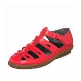 DRL7018 Nar Çiçeği Yazlık büyük numara Rahat Geniş Kalıp Kauçuk Taban Babet ayakkabı