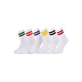 DRLSOCKS 6'lı Paket - 6 Farklı Renkte Çemberi Ile Günlük Kolej -tenis Çorabı- Kadın