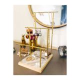 Drm Wood Gold Altın Takı Standı, Takılık, Küpelik, Bileklik, Kolye Seti, Takı Dolabı Düzenleyici Büyük Ayaklı