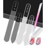 Drmode Cam Tırnak Törpüsü Tamponu - 5 Adet Cam Tampon Nano Tırnak Parlatıcı Kiti Cam Manikür Itici Tırnak Bakımı, Erkekler Kadınlar Için Hediyeler Doğal Akrilik Tırnaklar Için Güvenlik Tırnak Dosyala