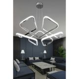 Dron Köşeli Modern Sarkıt LED Avize Salon & Oturma Odası Avizesi - 2 - Krom