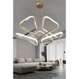 Dron Köşeli Modern Sarkıt Salon-Oturma Odası LED Avize - Krom