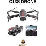 Drone C13S 4K 3kamera Engel Kaçınma 360° Akrobasi Fırçasız Dron Motor Optik Akış Katlanabilir Drone - Siyah