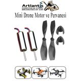 Drone Motoru Ve Pervanesi 2 Adet Dc Mini Dron Motor Yüksek Hızlı Çekirdeksiz Pervane Kanatı Deney Okul Helikopter Uçak