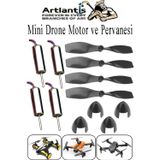 Drone Motoru Ve Pervanesi 4 Adet Dc Mini Dron Motor Yüksek Hızlı Çekirdeksiz Pervane Kanatı Deney Okul Helikopter Uçak