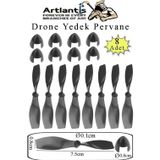 Drone Pervanesi 75 Mm 8 Adet Yedek Dron Pervane Kanatı Deney Okul Hobi Siyah Plastik Pervane Uçak Helikopter Oyuncak