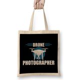 Drone Photographer Flying Pilot Photography Bez Çanta Uzun Saplı - Açık Bej - 40 X 40