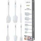 Drongo 6'lı Spatula Set Beyaz Renkli Noktalı