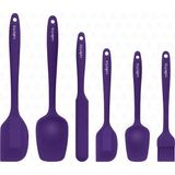 Drongo Isıya Dayanıklı Yanmaz Yapışmaz Silikon Spatula Seti 6 Parça Mor - Standart
