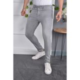 Drontin Erkek Jeans Skinny Fit Likralı Açık Gri Dar Paça Kot Pantolon - 32 - --