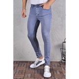 Drontin Erkek Jeans Skinny Fit Likralı Açık Mavi Dar Paça Tırnaklı Kot Pantolon - 30 - --