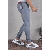 Drontin Erkek Jeans Skinny Fit Likralı Açık Mavi Eskitilmiş Görünümlü Dar Paça Kot Pantolon - 31 - --