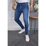 Drontin Erkek Jeans Slim Fit Likralı Dar Paça Tırnaklı Mavi Kot Pantolon - 30 - --