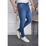 Drontin Italyan Kesim Skinny Fit Likralı Canlı Mavi Dar Kesim Tırnaklı Erkek Jean Kot Pantolon - 33 - --