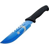 Drop Tedarik Ayyıldız MF033BL Mavi Av Bıçağı 31CM - Testere Detaylı Bıçak, Kılıflı, Plastik Sap