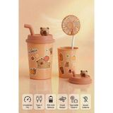 Drop Tedarik Bardak Model Mini Ayıcıklı Fan - Çok Renkli