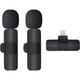 Drop Tedarik K9 Kablosuz Yaka Mikrofonu Lightning 2’li Mini Mikrofon Youtube Tik Tok 2 Adet