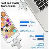 Drop Tedarik Otg 4in1 Cep Telefonu Çok Fonksiyonlu USB Flash Bellek 64 GB Type-C, Micro Sd ve Kart Okuyucu - Dönüştürücü