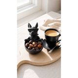 Dropcek eticaret 2’li French Bulldog Çerezlik Seti | PLA 3D Baskı Kahve Yanı Sunumluk | Dekoratif Mini Kase