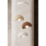 Dropcek eticaret Beton Görünüm 3 Lü Sarkıt Avize Bohem Modern Rustik Sütlü Kahve-Kahve-Beyaz (Normal Led Ampül Hediyedir.)