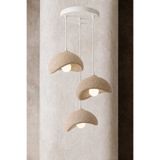 Dropcek eticaret Sütlü Kahve Modern 3’lü Sarkıt Avize Bej Japandi Bohem Dekoratif Beton Görünümlü Avize (Normal Led Ampul Hediye)