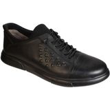 Dropland Yazkış Erkek Hakiki Deri Siyah Cilt Bağcıksız Lastikli Comfort Jel Taban Günlük Ayakkabı