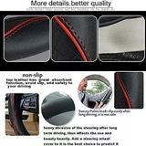 Drs Tuning Direksiyon Simidi Kaplaması, 38 cm/15 inç Deri Direksiyon Simidi Kılıfı İğne ve İplikle El Yapımı