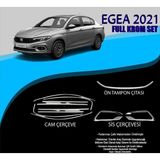 Drs Tuning Fiat Egea 2021 Krom Set (Cam Çerç.-Ön Tampon Çıt.-Sis Çerçevesi)