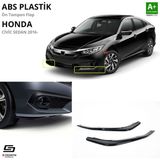 Drs Tuning Honda Civic Fc5 Abs Plastik Ön Tampon Flap Parlak Siyah 2016-2021 A+Kalite