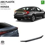 Drs Tuning Honda Civic Fc5 Abs Plastik Spoiler Parlak Siyah 2016-2021 A+Kalite