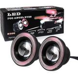 Drs Tuning Mercekli Angel Yuvarlak LED Kırmızı Sis Farı 8.9cm Metal Gövde - Çok Renkli - Standart