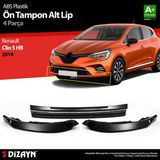 Drs Tuning Renault Clio 5 Hb Abs Plastik Ön Tampon Alt Lip Siyah Ekli 4 Prç. 2019 Üzeri A+Kalite