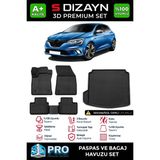 Drs Tuning Renault Megane 4 Sedan 3D Pro Havuzlu Paspas ve Sol Kulak Paspas Bagaj Havuzu Seti (2'li Se