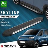 Drs Tuning S-Dizayn Fiat Doblo 3 Uzun Şase Skyline Krom Yan Basamak 213 Cm 2023 Üzeri A+ Kalite