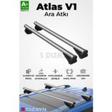 Drs Tuning S-Dizayn Fiat Doblo S-Bar Atlas V1 Ara Atkı Tavan Taşıyıcı Barı Gri 140 Cm 2010-2022 A+ Kalite