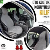 Drs Tuning S-Dizayn Oto Koltuk Koruyucu Kılıf Çizgili Füme Beyaz Universal 2 Parça Ön A+ Kalite - Renkli - Standart