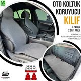 Drs Tuning S-Dizayn Oto Koltuk Koruyucu Kılıf Füme Universal 2+1 Parça Ön Arka A+ Kalite - Renkli - Standart
