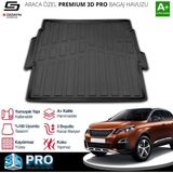 Drs Tuning S-Dizayn Peugeot 3008 3D Pro Bagaj Havuzu Üst Bagaj 2016-2023 A+ Kalite - Siyah