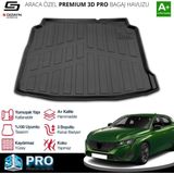 Drs Tuning S-Dizayn Peugeot 308 3D Pro Bagaj Havuzu 2013-2021 A+ Kalite - Siyah