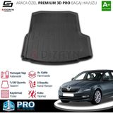 Drs Tuning S-Dizayn Skoda Octavia 3D Pro Bagaj Havuzu 2013-2017 A+ Kalite - Siyah