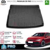 Drs Tuning S-Dizayn Vw Golf 8 3D Pro Bagaj Havuzu Üst Bagaj 2021-2024 A+ Kalite - Siyah