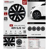 DRS Tuning Sks No: 409 16 inç Kırılmaz Parlak Siyah 1 Takım 4 Adet Jant Kapağı