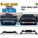 Drs Tuning Toyota Corolla Cross Ön ve Arka Tampon Koruma Difüzör Seti 2022 Üzeri A+ Kalite