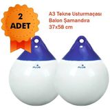 Drt A3 Tekne Usturmaçası Balon Şamandıra 37X58 cm (2'li Set) - Beyaz - Mavi