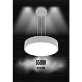 Drum 40CM ( Gri Kasa, Beyaz Işık ) Ledli Modern LED Avize, Salon, Mutfak, Oturma Yatak Odası, Sarkıt - 1 - 1BW-Beyaz